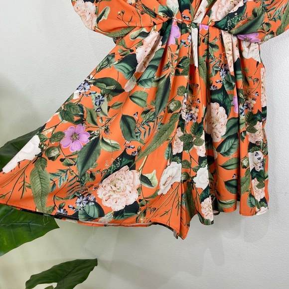 Sheike Orange Floral Playsuit Size 8 - Picture 9 of 12